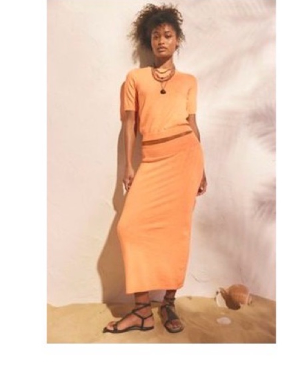 XS Free People free-est Isabella sweater skirt peach linen
